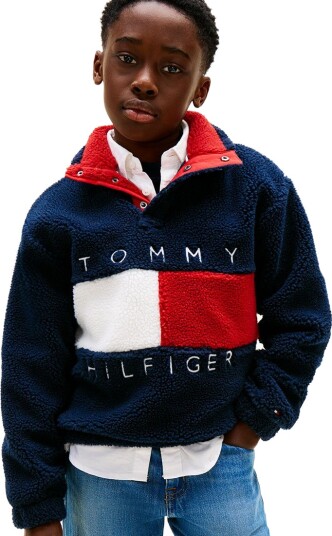 Tommy Hilfiger Fleecegenser   Flagg Heritage   Dark Natt Navy   Tommy Hilfiger   16 år (176)   Fleecejakke   Blå