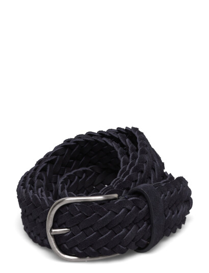 Anderson"s Suede Woven Belt Blue  - 3,5 - Navy - 85