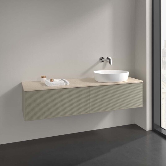 Villeroy & Boch Antao Servantskap med 2 skuffer 160x50x36 cm m/lys Steingrå/Crème