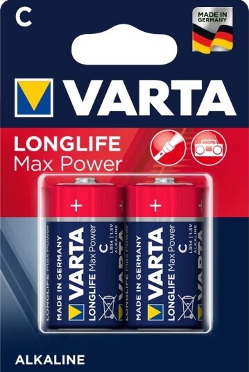 Varta Longlife Max Power C Alkalisk Batteri 2-pakning