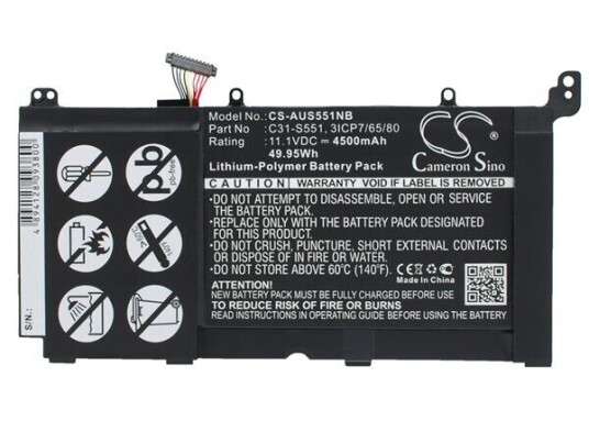 Asus VivoBook S551LA batteri (4500 mAh 11.1 V)