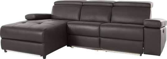 Hjørnesofa 3 seter Rayland Brun PU Venstre Manuell Recliner Brun PU Venstre Manuell Recliner