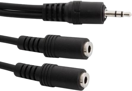 Kabel Arkas Jack 3,5 Mm – Jack 3,5 Mm X2 0,2 M Svart