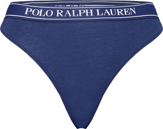 Polo Ralph Lauren Intimates Repeat Logo Low Rise Thong   Navy   XS