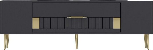 Anira TV-benk 150 cm - Antrasitt/Gull