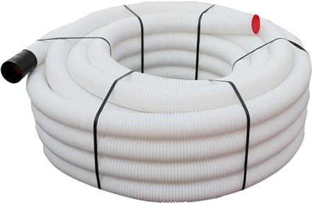 Lindab Indomo Flexslange Lfpe 76 Hvid Antistatisk Kan Bøjes 90° Ved Bøjningsradius 150 Mm. Passer Udv. På Safe Tilslutning 1 Rl.=50 M.