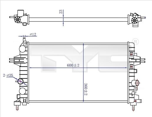 Radiator TYC 725 0036 R Radiator TYC 725 0036 R