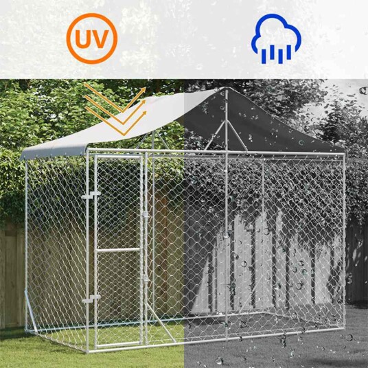 Vidaxl Utendørs Hundekennel Sølv 3X1.5X2.5 M Galvanisert Stål
