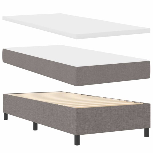 Bokspring Seng med Madrass i Taupe 100x200 cm Stoff