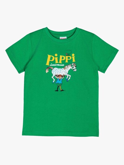 Pippi Langstrømpe X Martinex Pippi Logo T skjorte Grønn 122 128