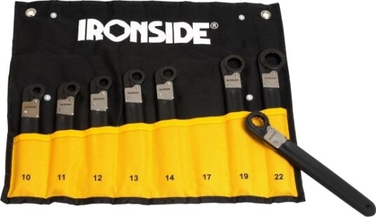 Ironside 117371 Ringskrallenøkkelsett 10–22 mm, åpningsbare, Håndverktøy