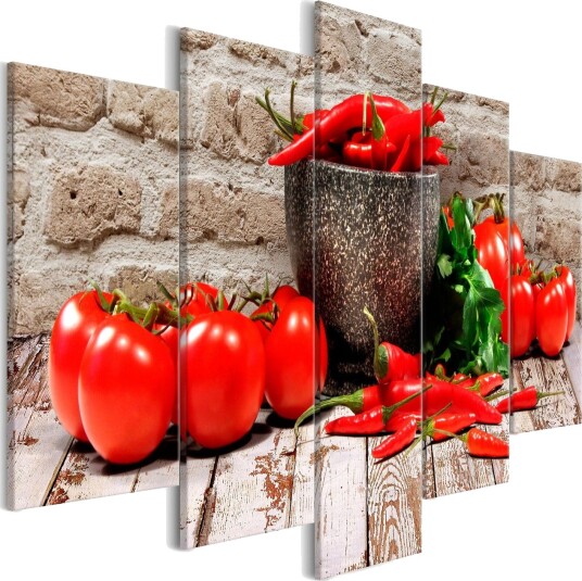 Bilde Red Vegetables 5 Parts Brick Wide 100x50 Artgeist sp. z o. o.