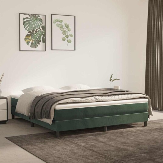 vidaXL Madrass med pocketfjær 160 x 220 cm Mørkegrønn