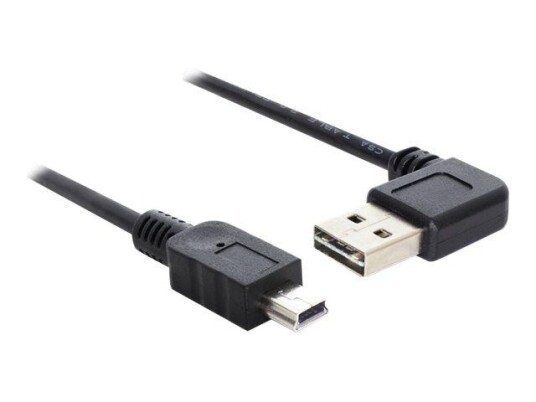 Delock USB-kabel 50 cm til Mini-USB B - Reversibel, 2.0, Svart