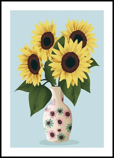 Vase of Sunflowers Plakat / 21x30cm