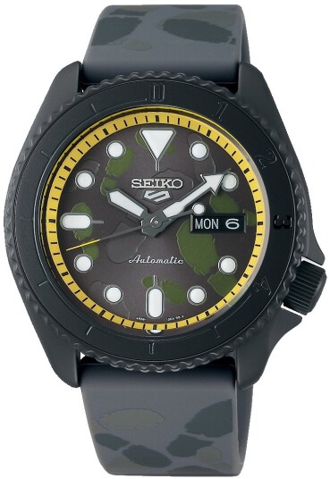 Seiko 5 Sports Herreklokke SRPH69K1 Sort/Gummi Ø43 mm