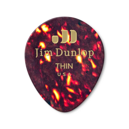 Dunlop Genuine Celluloid Thin Shell Tear Drop Picks Pack of 12