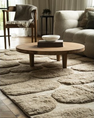 Noho beige håndvevd ullteppe Noho beige håndvevd ullteppe