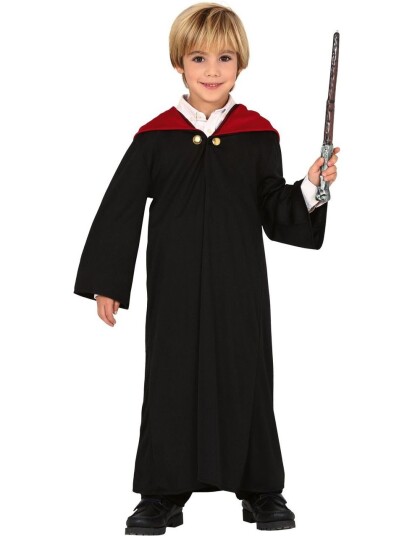 Harry Potter Inspirert Svart og Rød Kappe til Barn Strl 7 9 år