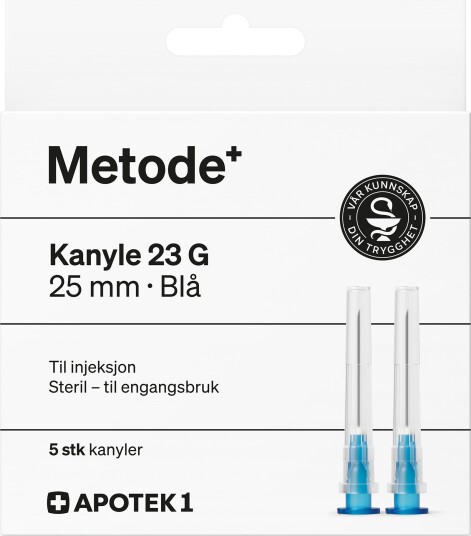 Metode kanyle 23 G 25 mm blå 5 stk