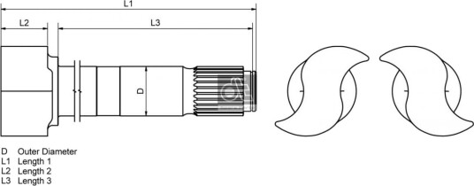 Bremseaksel DT Spare Parts 4.65096 Bremseaksel DT Spare Parts 4.65096