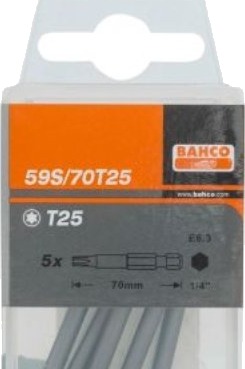 Bahco Bits Tx25 70Mm - 59S/70T25 Industribits, 5 Stk I Boks