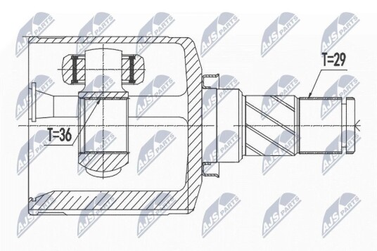 Nty Drivknute drivaksel NTY NPW NS 036