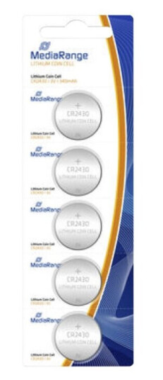 Mediarange 5-pakning CR2430 3V Knappecellebatterier 340mAh Mediarange 5-pakning CR2430 3V Knappecellebatterier 340mAh
