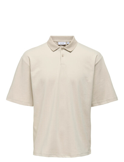 ONLY & SONS Onscaspian Aut Ss Polo - Cream - S