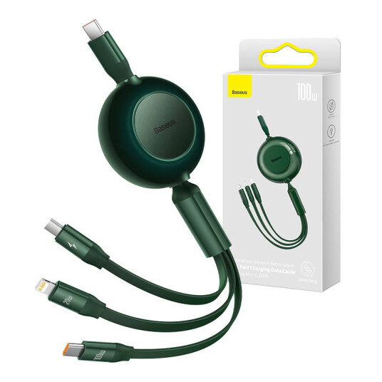 Baseus Bright Mirror 4 for micro USB / USB-C / Lightning 100W / 3.5A 1.1m (Green)