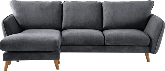 Trend Lyx 3 seters Venstrevendt L formet Sjeselongsofa i Stoff Mørk grå Trend Lyx 3 seters Venstrevendt L formet Sjeselongsofa i Stoff Mørk grå
