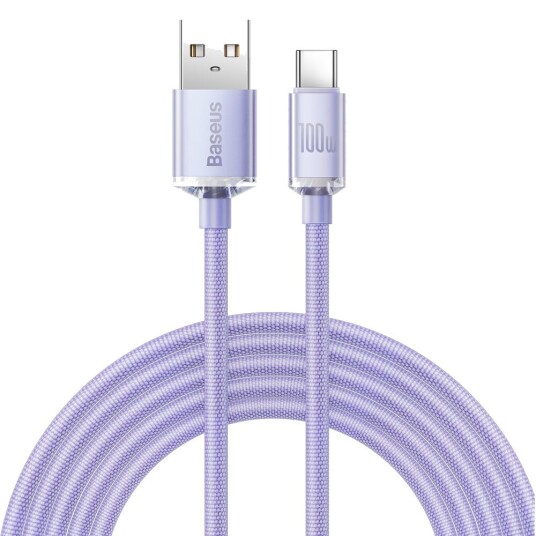 Baseus Crystal Shine USB-C Kabel 100W 2m Lilla