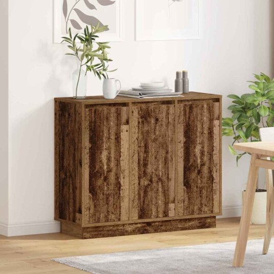  Skap med LED i gammelt tre 90x32x75 cm laget av tre