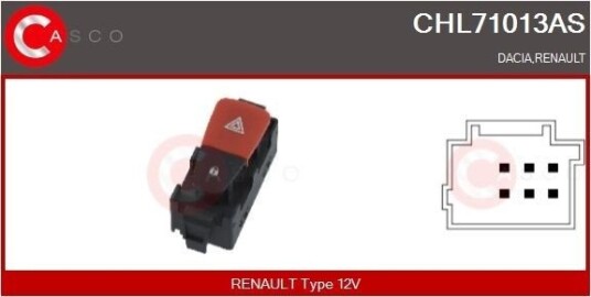 Varselblinklysbryter CASCO CHL71013AS