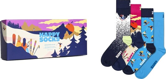 Happy Socks 4 Pack Winter Sport Socks Gift Set Navy 36 40