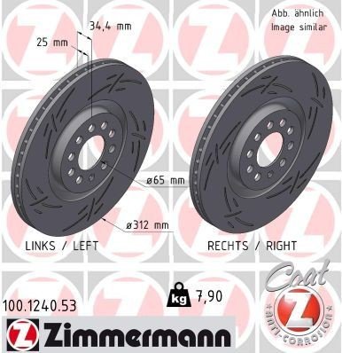 Bremseskive ZIMMERMANN 100.1240.53