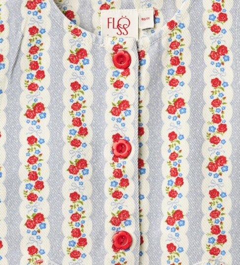 Flöss Kjole   Denim   Aria   Blue Air Rose   Flöss   1½ år (86)   Kjole Blå Hvit Rød