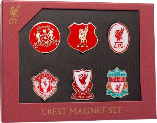 Liverpool Kjøleskapsmagnet Crest Sett 6-pack Rød Liverpool FC størrelse One Size