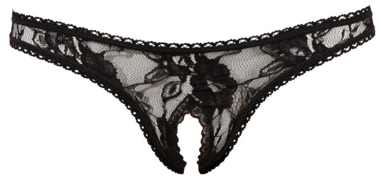 Lace Open Crotch String Black Lace Open Crotch String Black