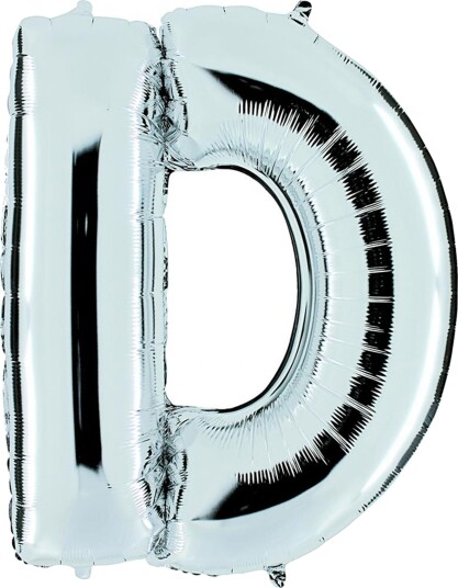 Ballongkungen Bokstavballong Sølv Metallic Bokstaven D 1504S