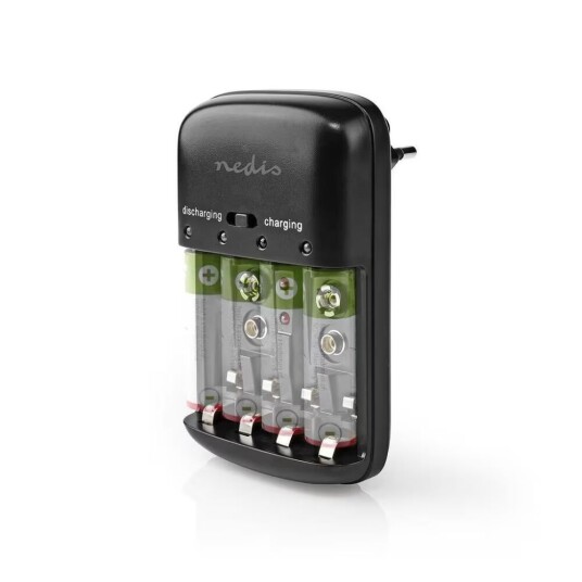 Nedis BACH07 Batterilader for AA/AAA/9V – Trickle Lader, CE-merket, Sort Nedis BACH07 Batterilader for AA/AAA/9V – Trickle Lader, CE-merket, Sort