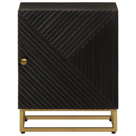 Nattbord svart 40x30x50 cm heltre mango og jern 8721012215764