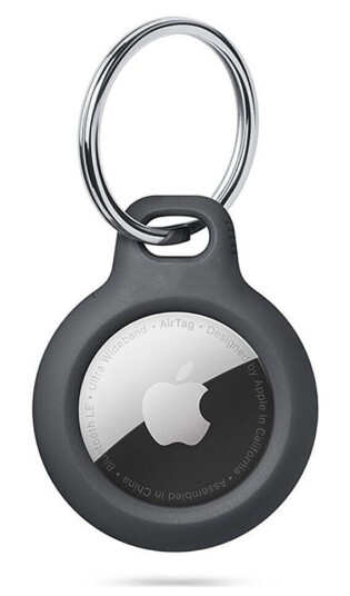 Tech-Protect Rough Deksel med Nøkkelring for Apple AirTag - Svart