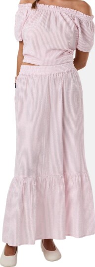 Seaside Marina Seersucker Long Skirt W
