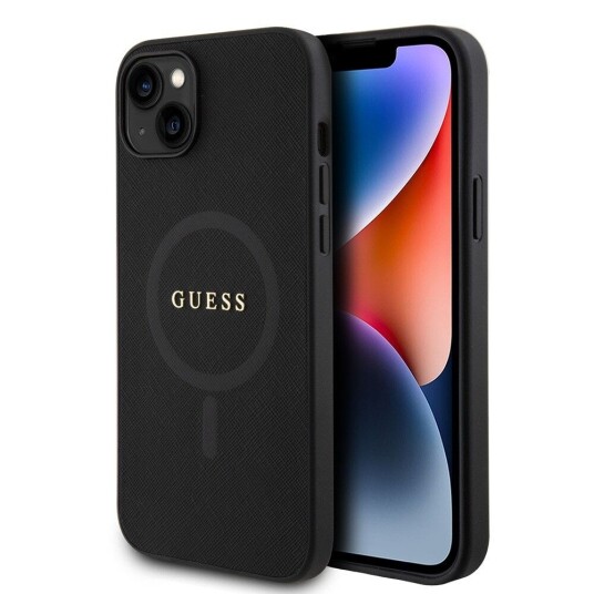 Guess Iphone 15 Deksel Saffiano Magsafe Svart