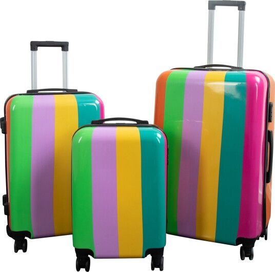 Koffert - Koffert med motiv - Regnbue striper - Hardcase lettvekt koffert