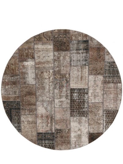 Håndknyttet. Opphav: Persia / Iran Patchwork Teppe Ø 250