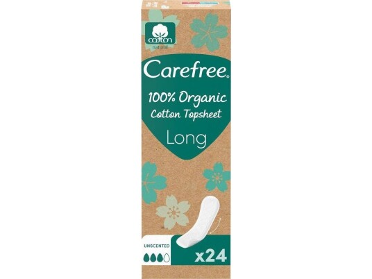 Carefree Plus 100% Organic Truseinnlegg Lang 1Pakning 24Stk Carefree Plus 100% Organic Truseinnlegg Lang 1Pakning 24Stk