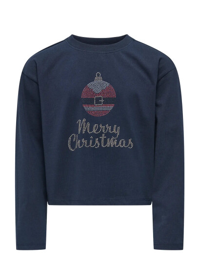 Kids Only Kogriri Life Xmas L/S Stones Top Jrs Navy 134 140