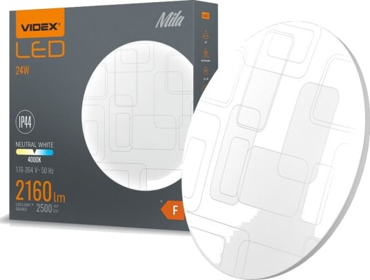 24W LED taklampe   Ø32,6cm 4000K IP44 flicker free hvit kant   Kulør : Nøytral